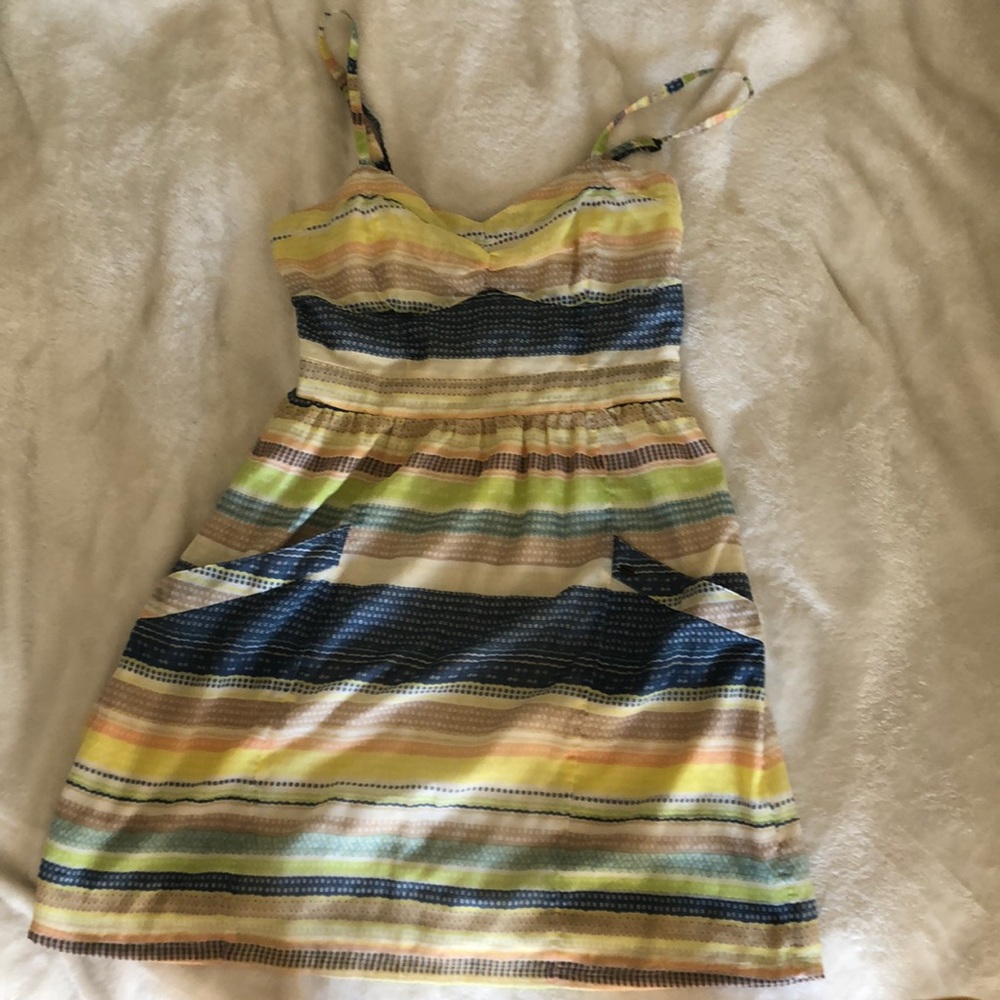 Colorful striped dress.